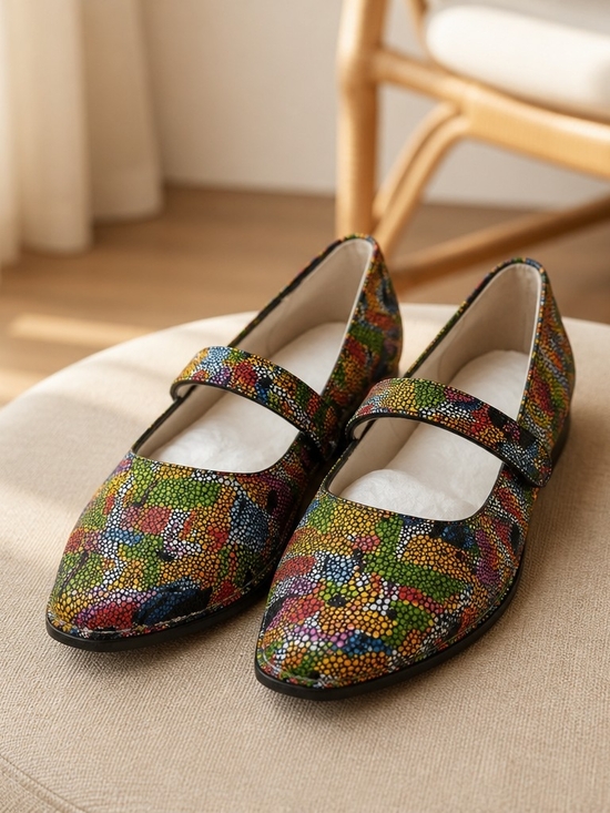 Algeria Shoes - Algeria Women's Size 38 Multicolor Mosaic Print Mary Jane Comfort Shoe